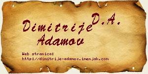 Dimitrije Adamov vizit kartica